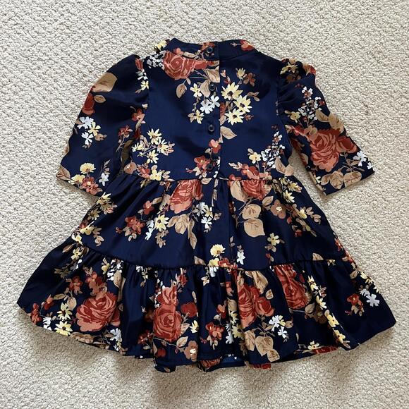 NWOT Janie & Jack Baby Girls Occasion Dress Fall Floral Print Size 12-18 Month - Picture 4 of 4